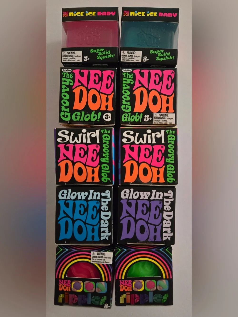 The NeeDoh Groovy Glob Assorted mini Color Pack - Swirl & Glow 10 pack
